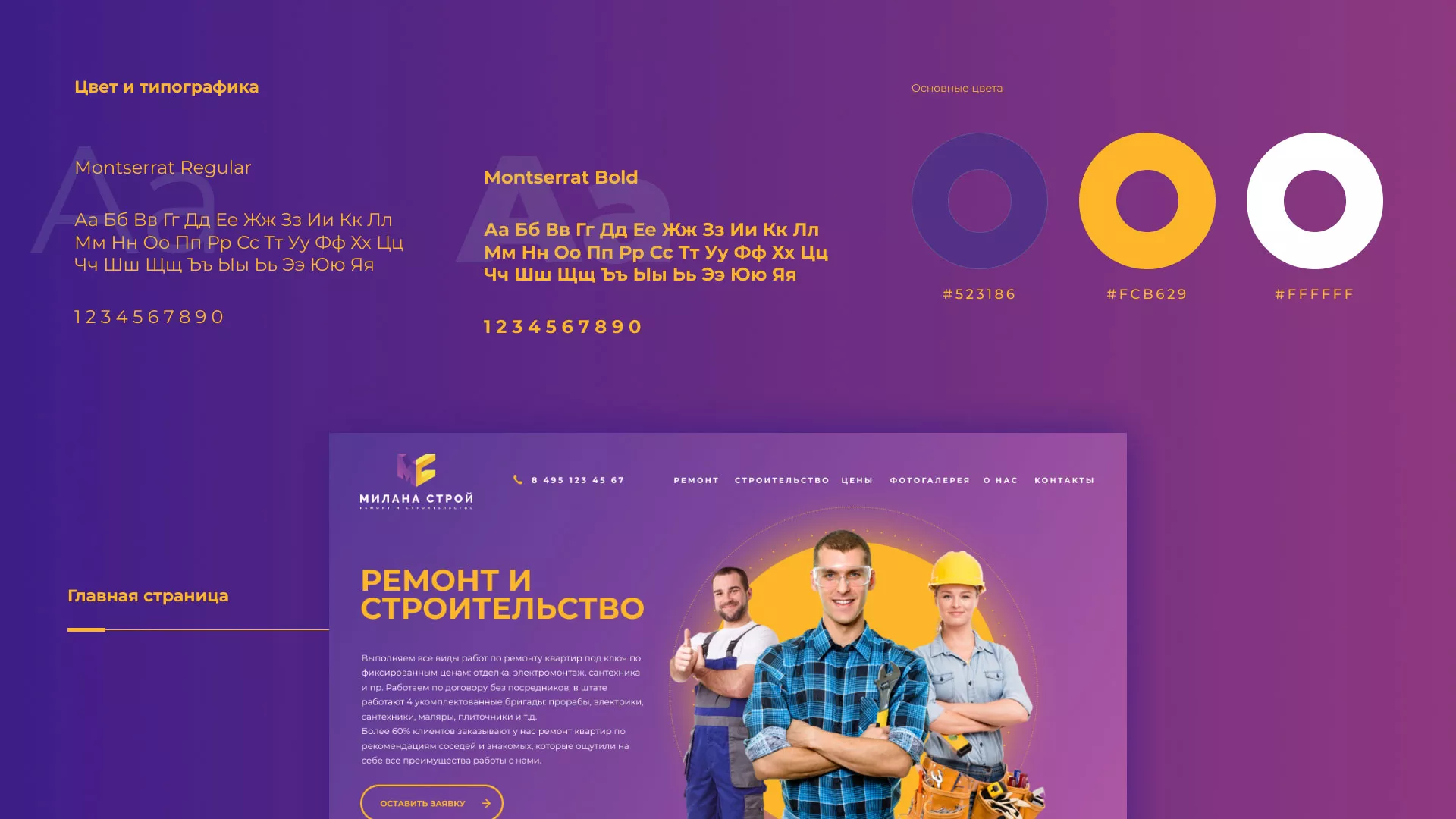 Разработка сайта строительной компании «Милана-Строй» в Мытищах