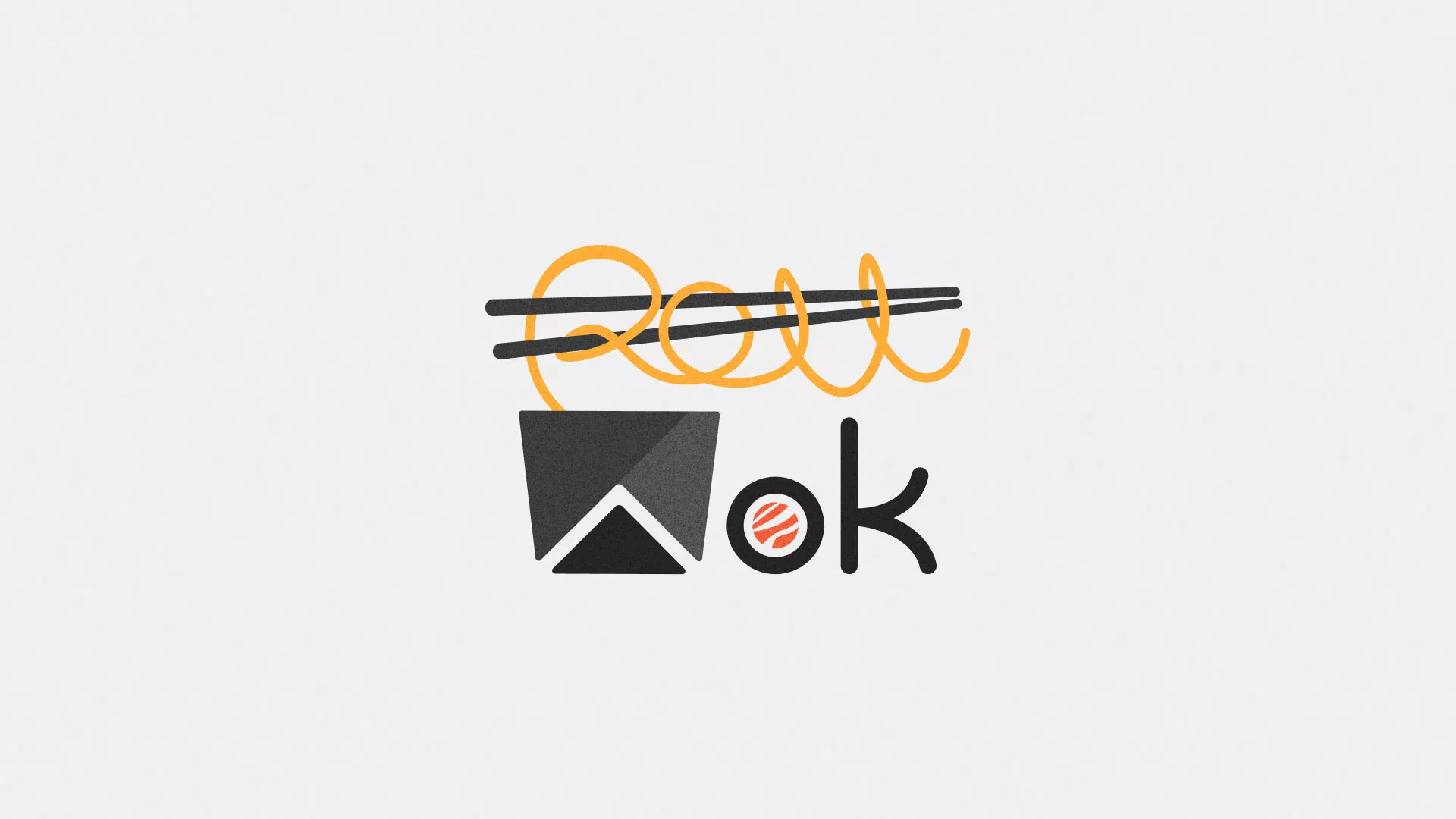 Разработка логотипа суши-бара «Roll Wok Club» в Мытищах