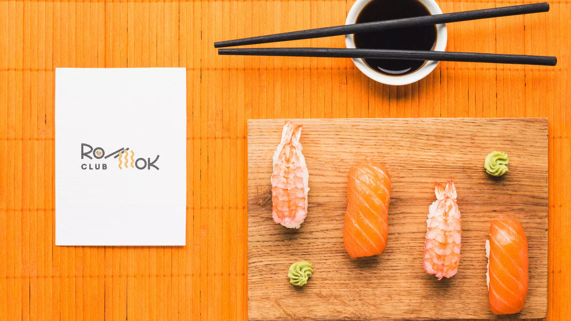 Создание логотипа суши-бара «Roll Wok Club» в Мытищах